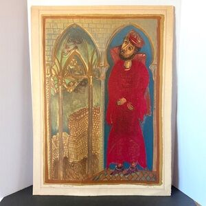 Shmuel Boneh Mid Century Hand-Signed Numbered Limited Edition Lithograph #42/100